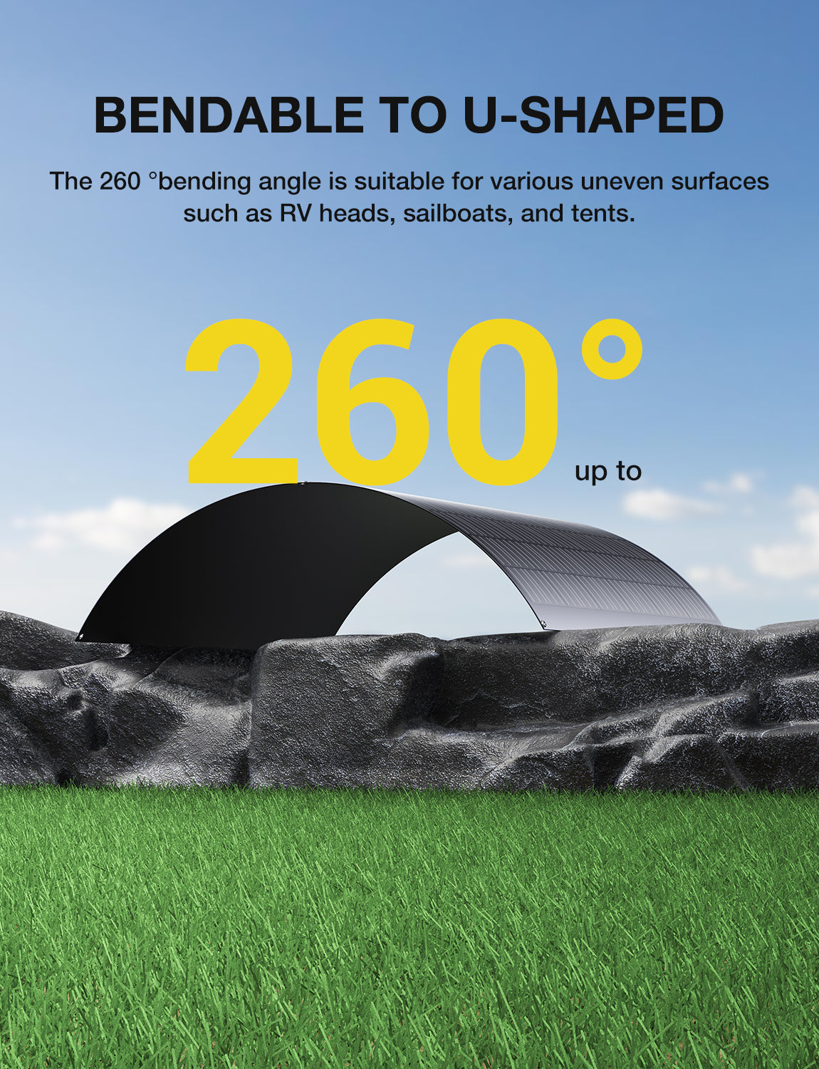 240W Flexible Solar Panels Monocrystalline Photovoltaic Module 23.1V 10.39A IP67 MC4 for RV Yacht Balcony Rooftop Camping Garden