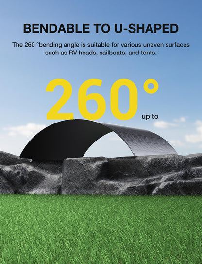 240W Flexible Solar Panels Monocrystalline Photovoltaic Module 23.1V 10.39A IP67 MC4 for RV Yacht Balcony Rooftop Camping Garden