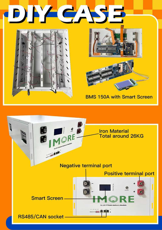 Imore  Server Rack DIY Energy Storage system batteries battery BOX stackable type for 230Ah LiFePO4 Battery Box -Sea Transport